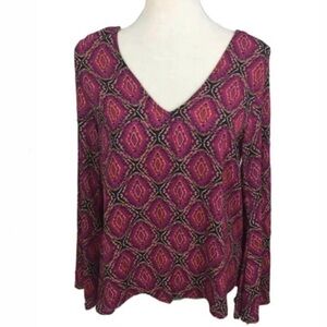 Izzy & Lola Women’s V Neck Keyhole Blouse Size Medium